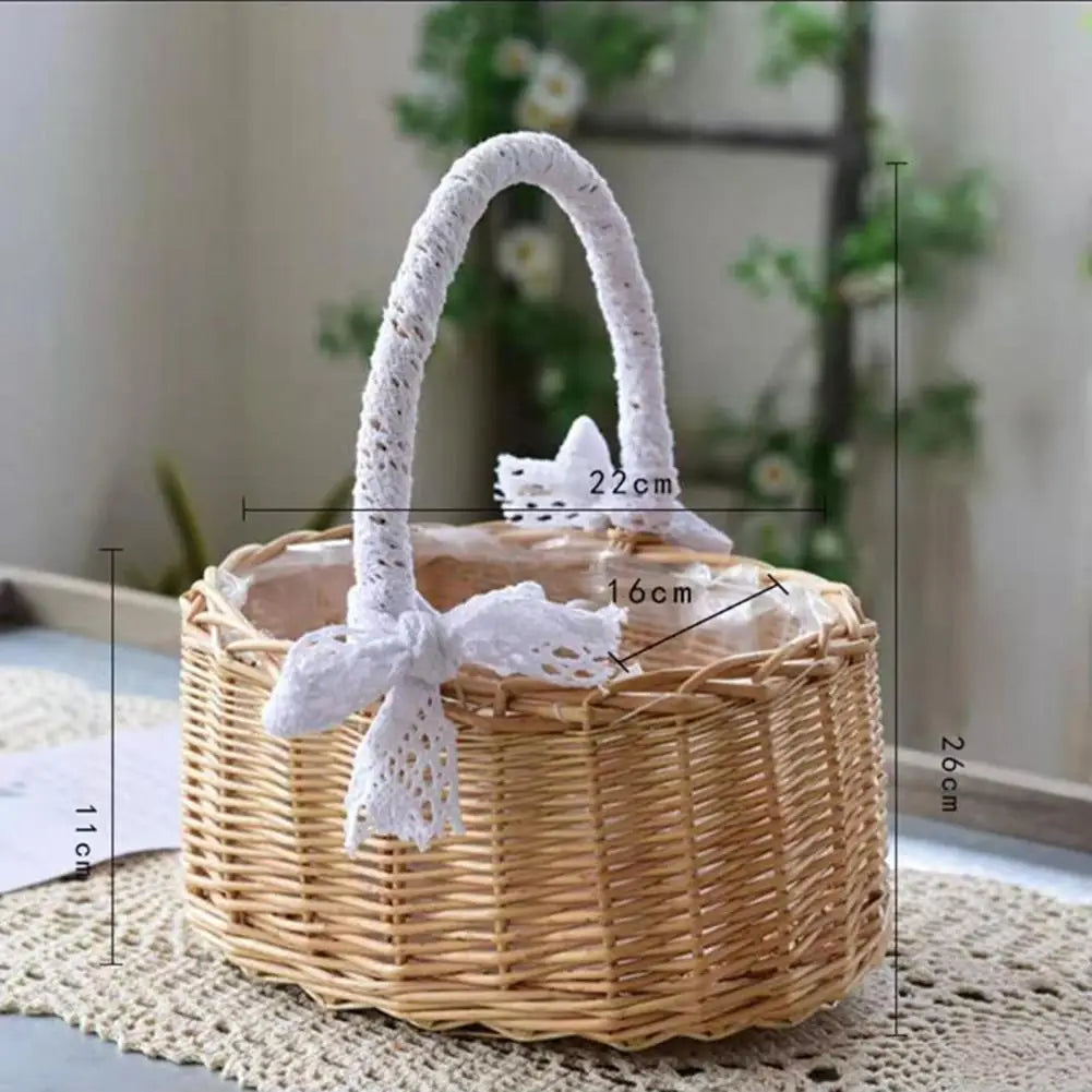 Wicker Rattan Flower Basket