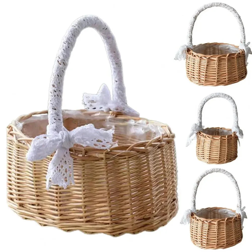 Wicker Rattan Flower Basket