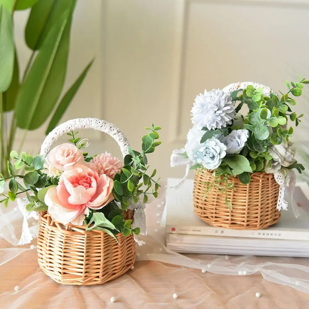 Wicker Rattan Flower Basket