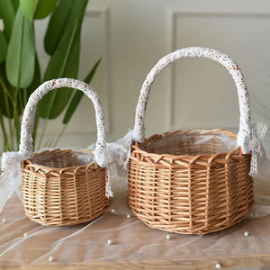 Wicker Rattan Flower Basket
