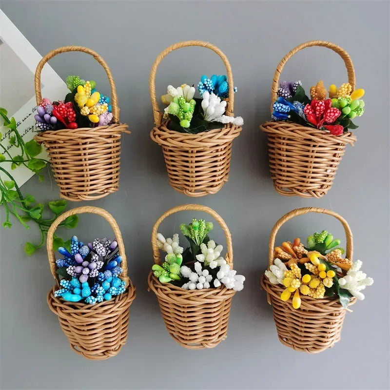 Flower Basket Fridge Magnets Fake Flower